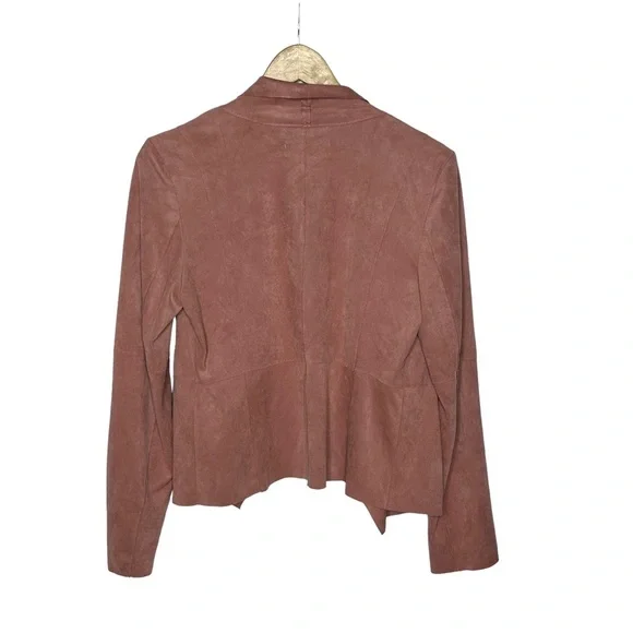 Like New Bagatelle Faux Suede Dusty Rose Draped Front Jacket s - Picture 3 of 11